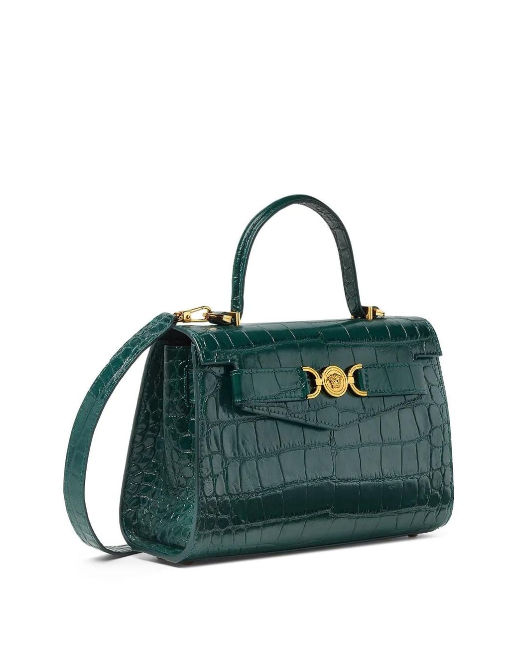 Versace Green Medusa 95 Handtasche Mit Kroko-Effekt