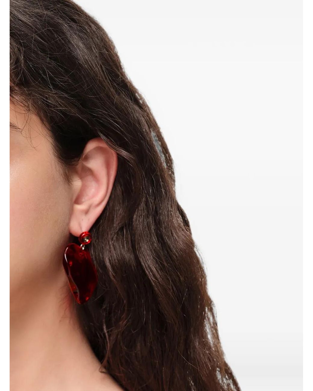 Bimba Y Lola Red Dark- Resin Heart Earrings