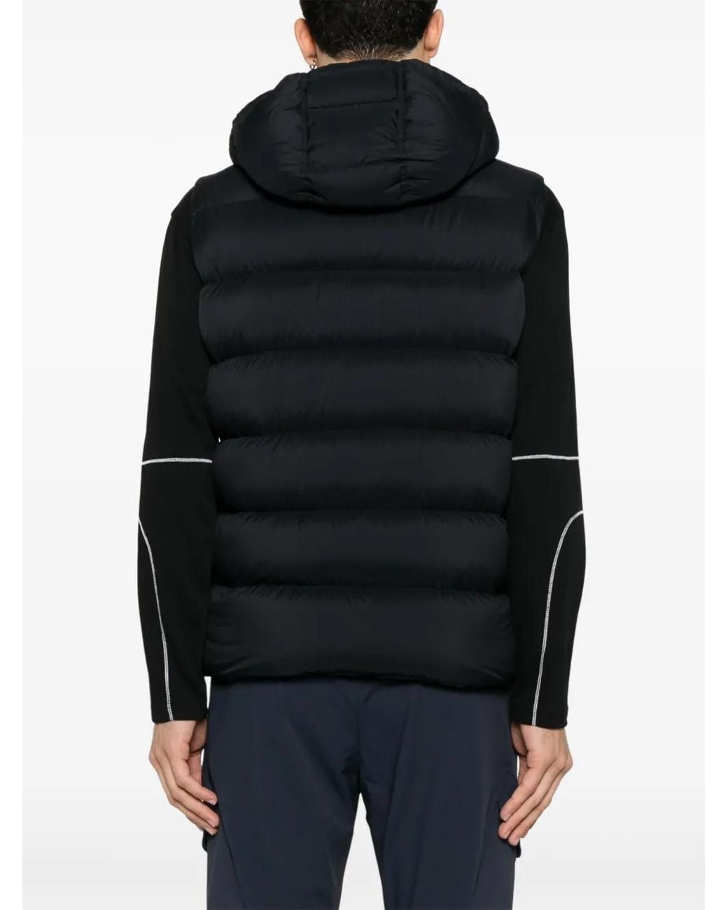 Herno Black Quilted Puffer Vest With High Collar for men