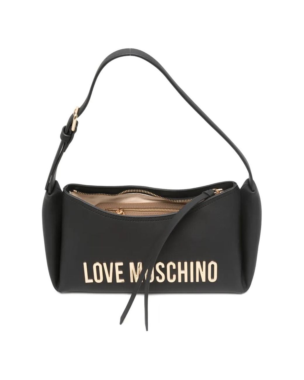 Love Moschino Black Logo-Lettering Shoulder Bag