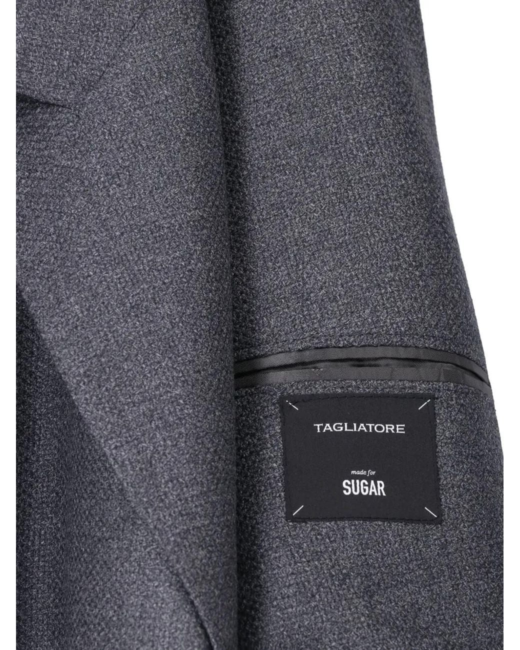 Tagliatore Gray Double-Breasted Peak-Lapel Jacket for men