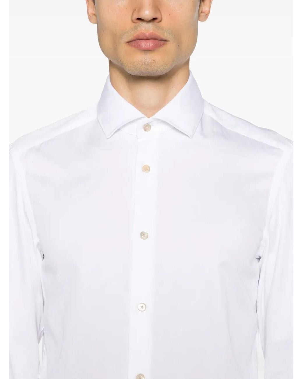 Boglioli White Long-Sleeve Cotton Shirt for men