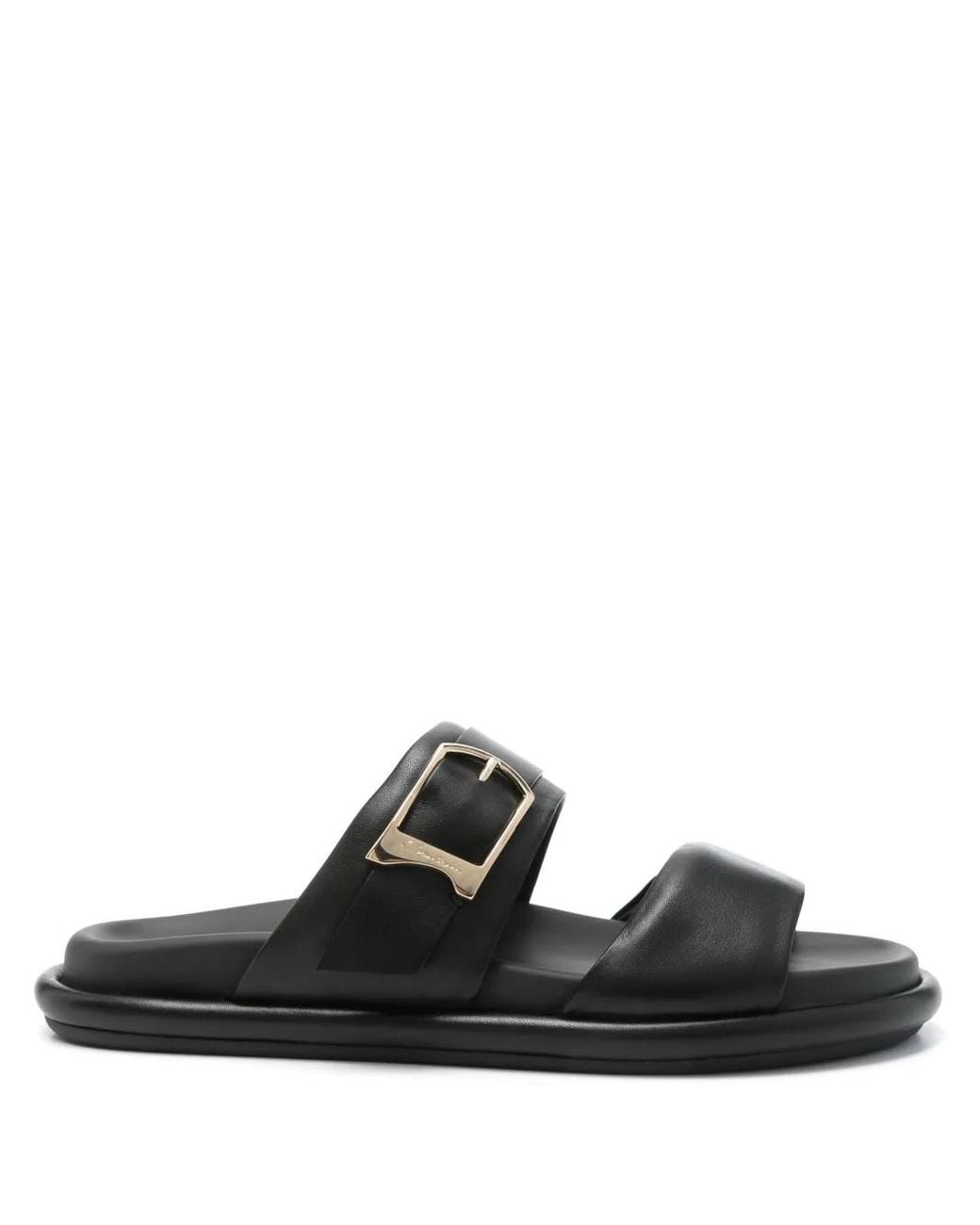 Santoni Black Leather Sandals