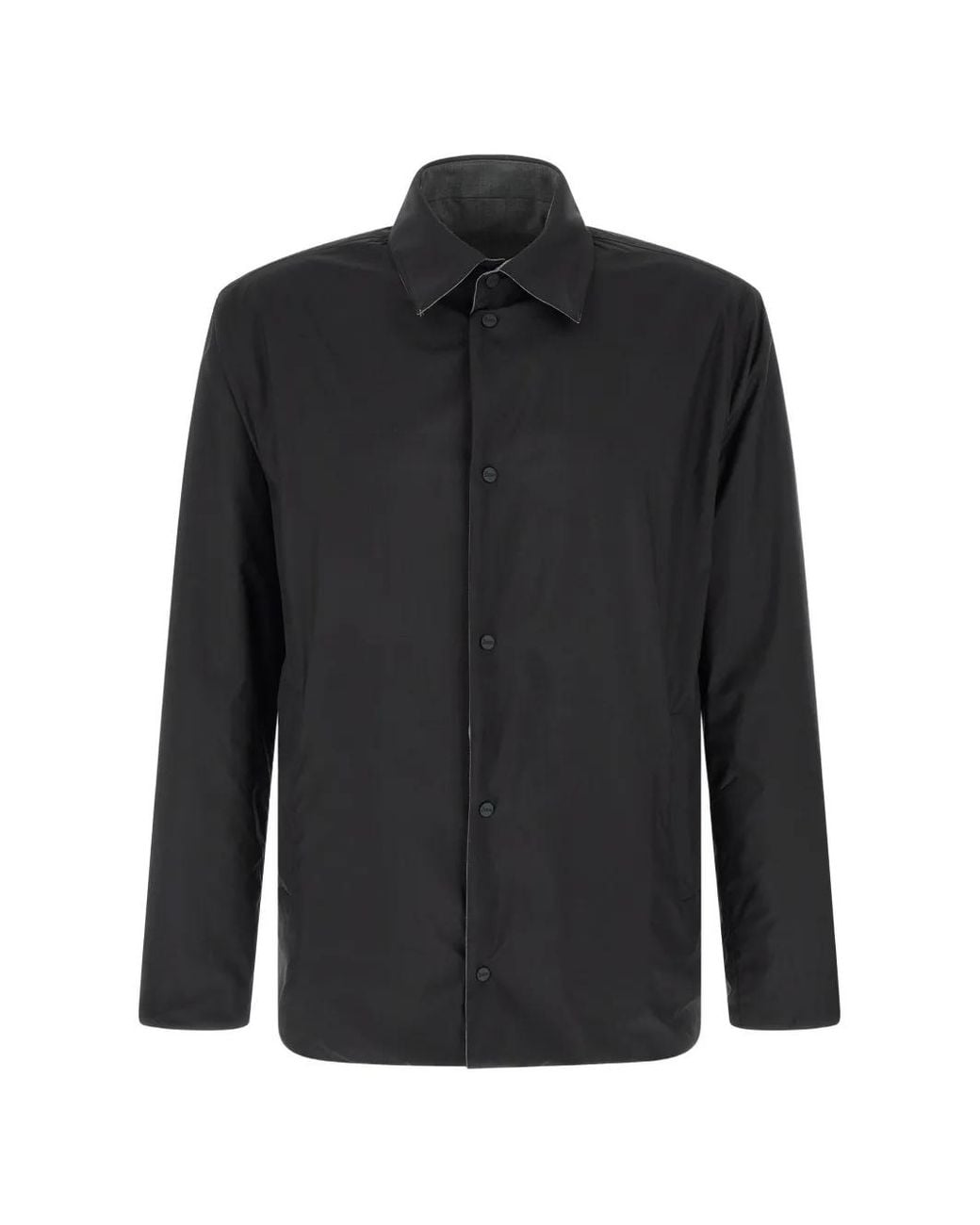 Herno Gray Reversible Patch-Pocket Overshirt for men