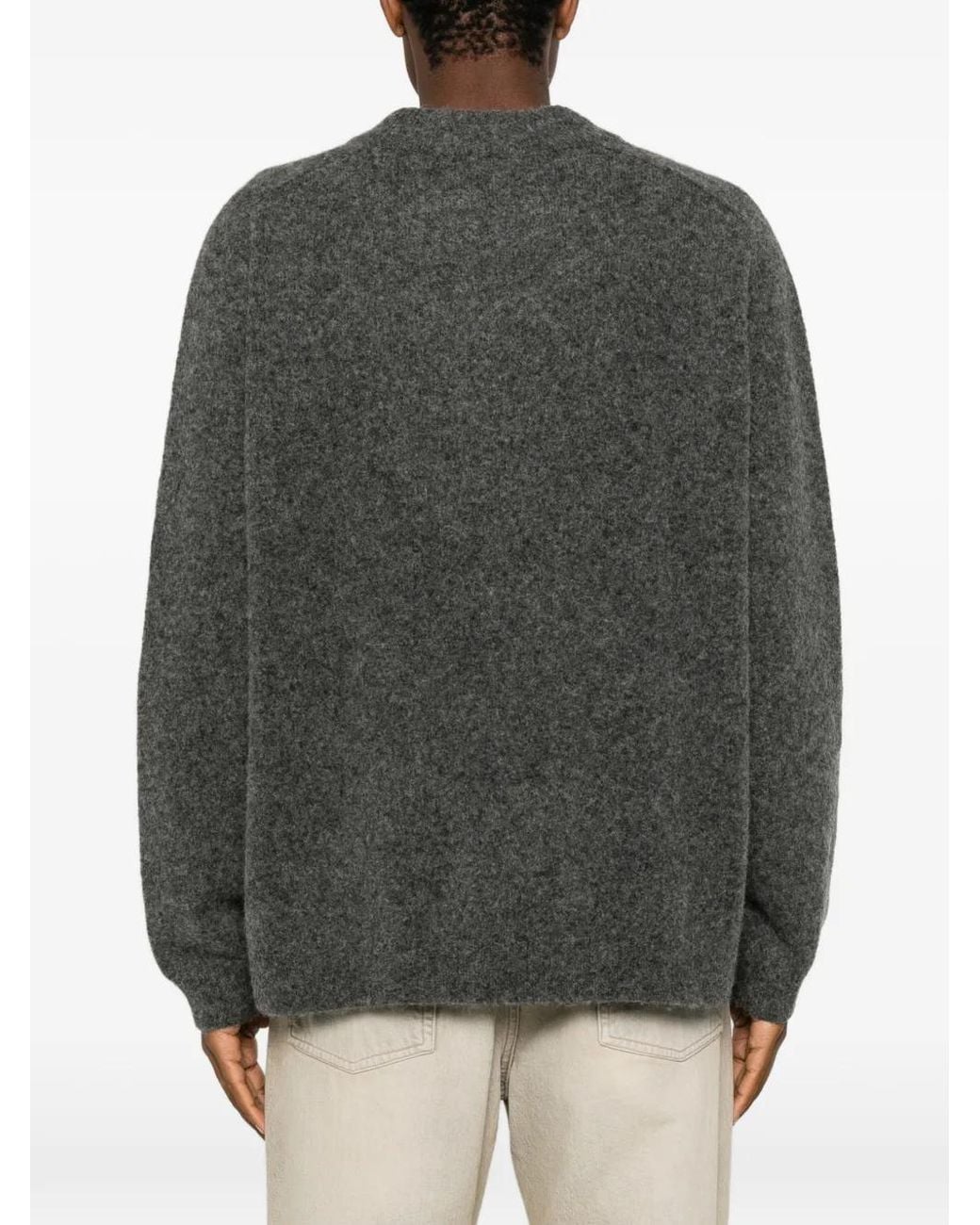 A.P.C. Gray Long-Sleeve Crew Neck Sweater for men
