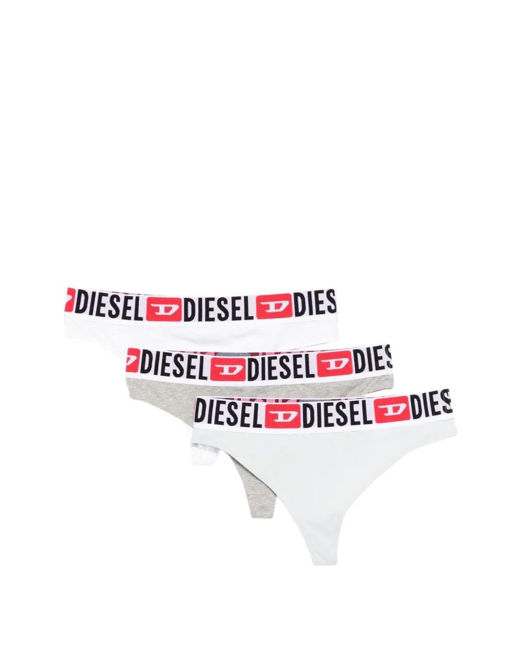 DIESEL Red Ufst-Stars Logo-Band Briefs (Set Of Three)