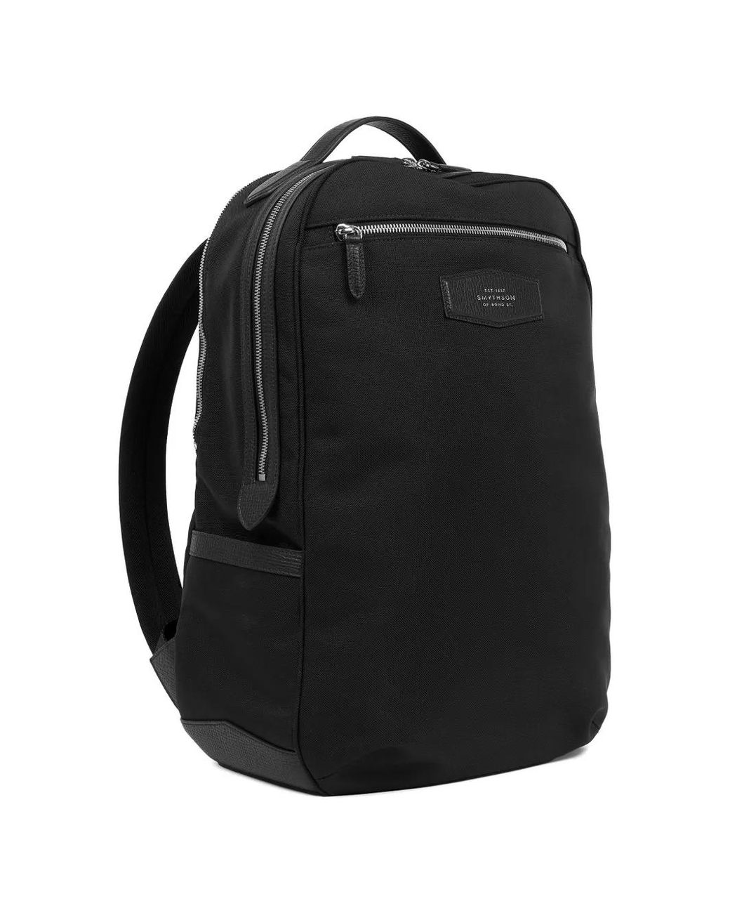 Smythson Black Zip Backpack