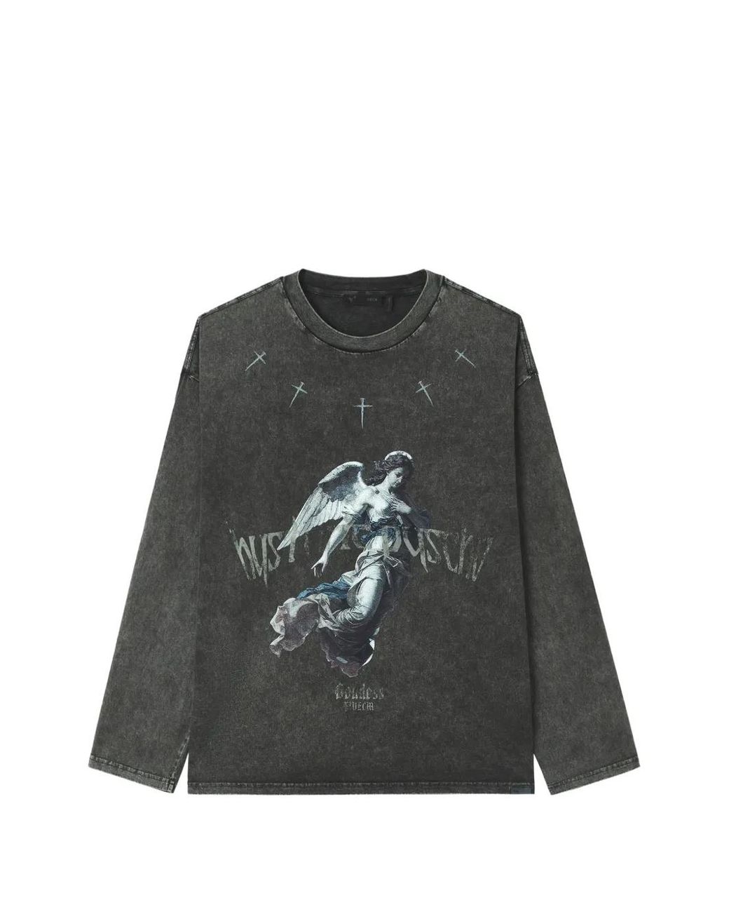 FIVE CM Black Angel-Print Long-Sleeved T-Shirt for men