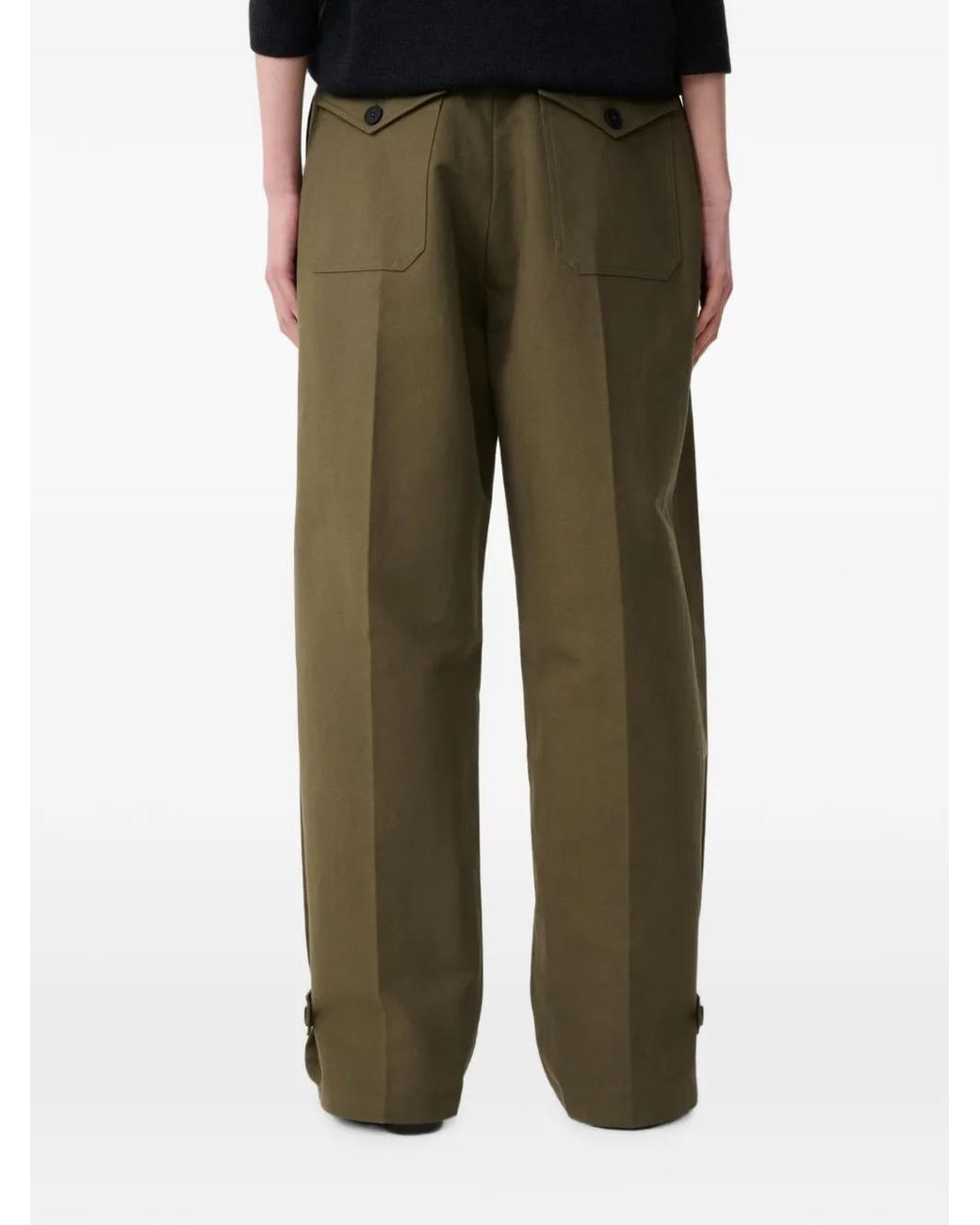 Studio Nicholson Green Faron Belted Adjustable-Hem Trousers