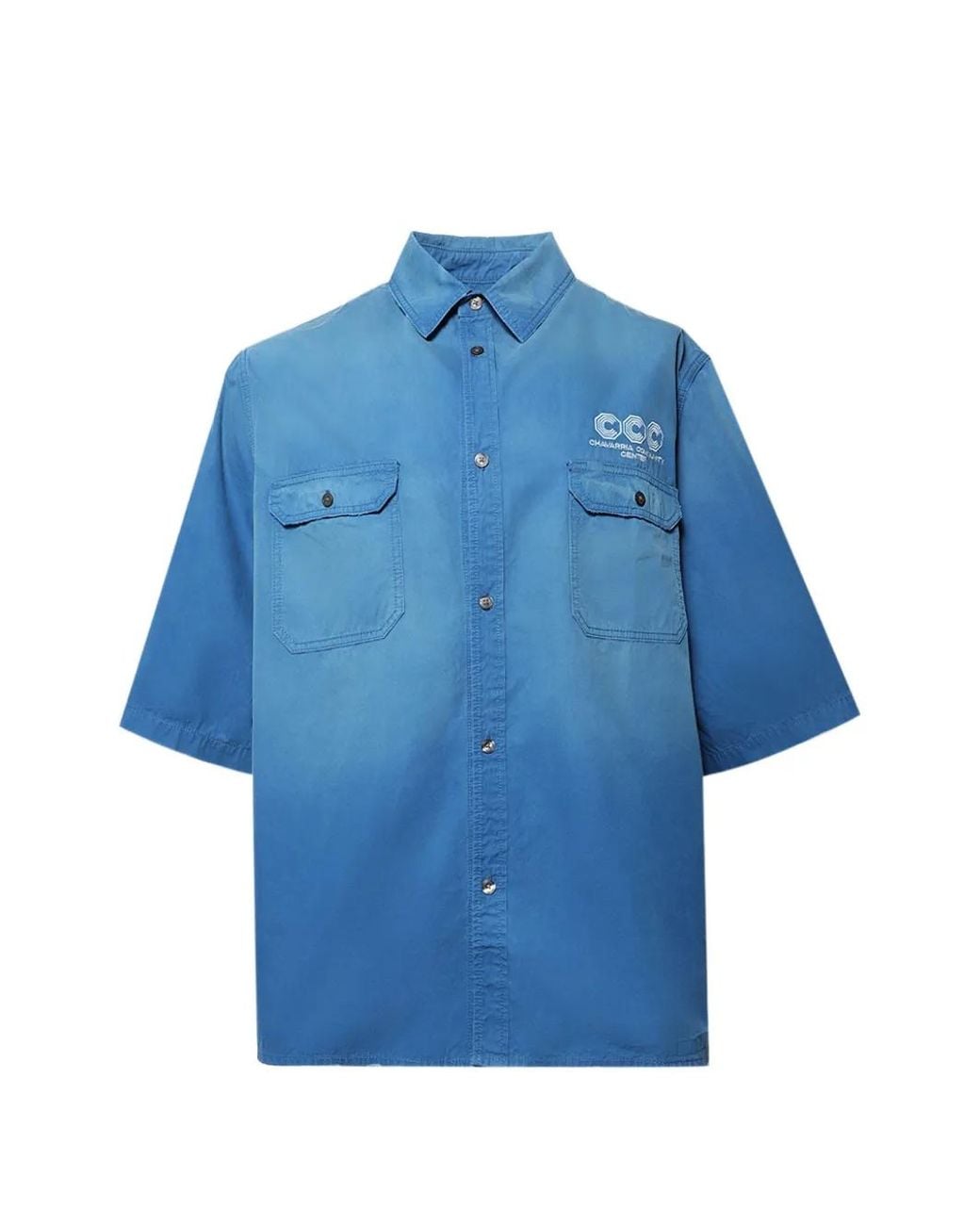Willy Chavarria Blue Corcoran Faded-Effect Overshirt for men