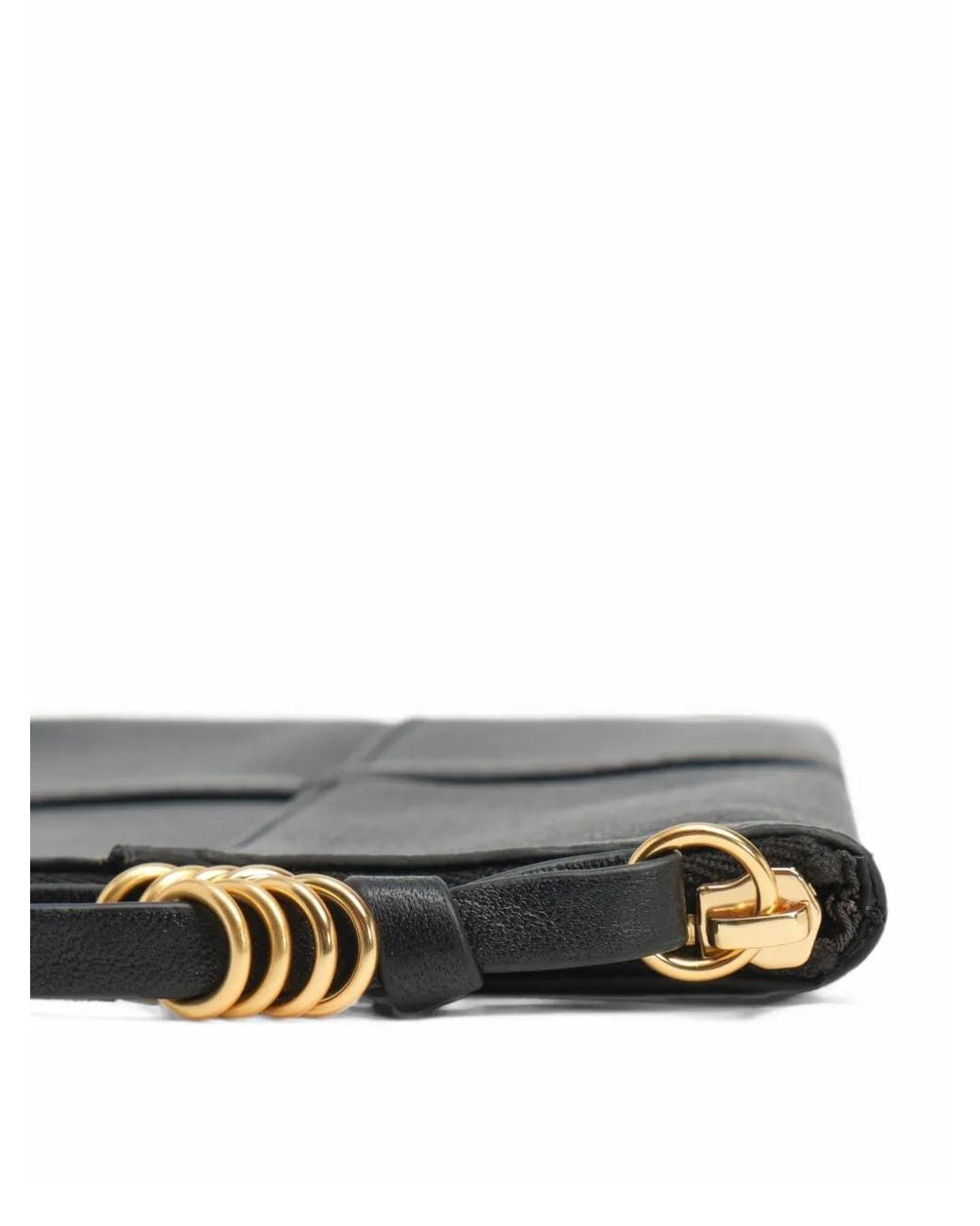 Bimba Y Lola Black Leather Medium Zipper Clutch Toiletry Bag