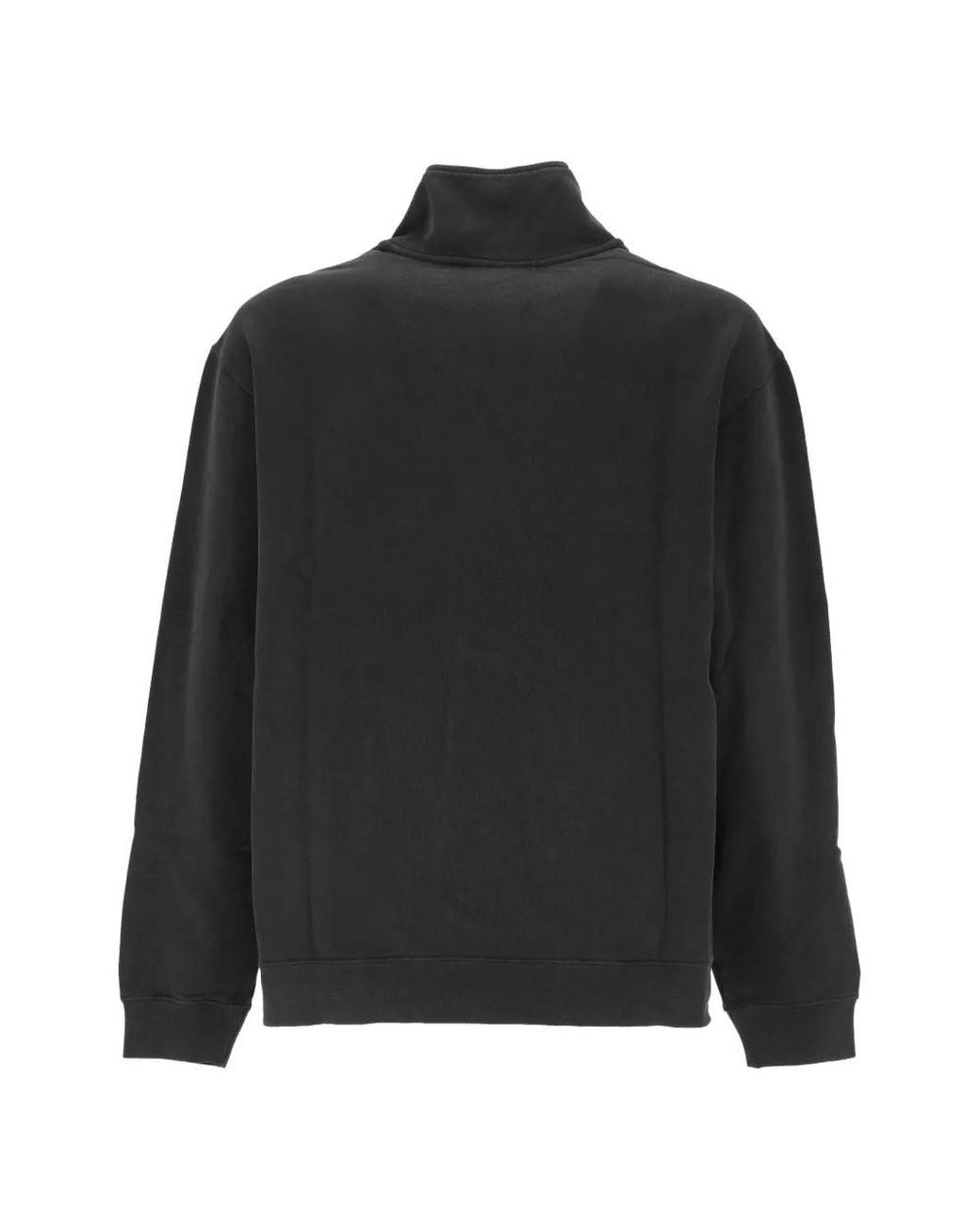 Maison Labiche Black Sweat Placide À Patch Logo Et Col Zippé for men