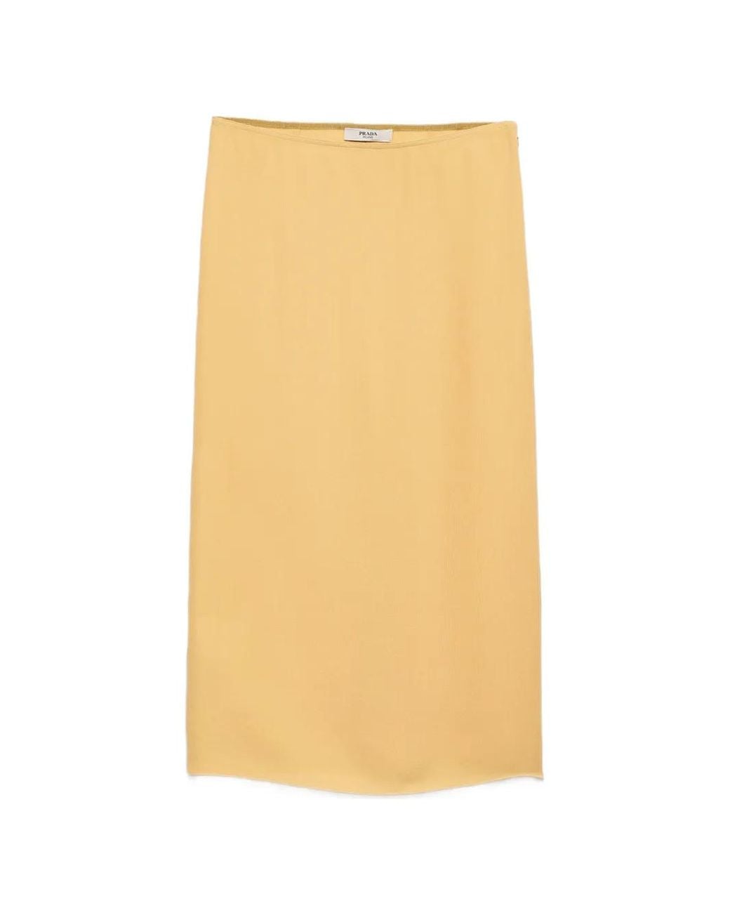 Prada Yellow Triple-Chiffon Midi Skirt