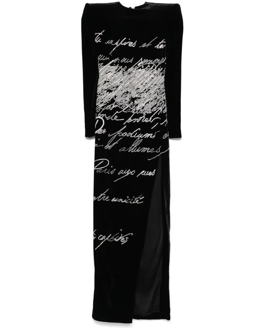 Balmain Black Love Letter Gown