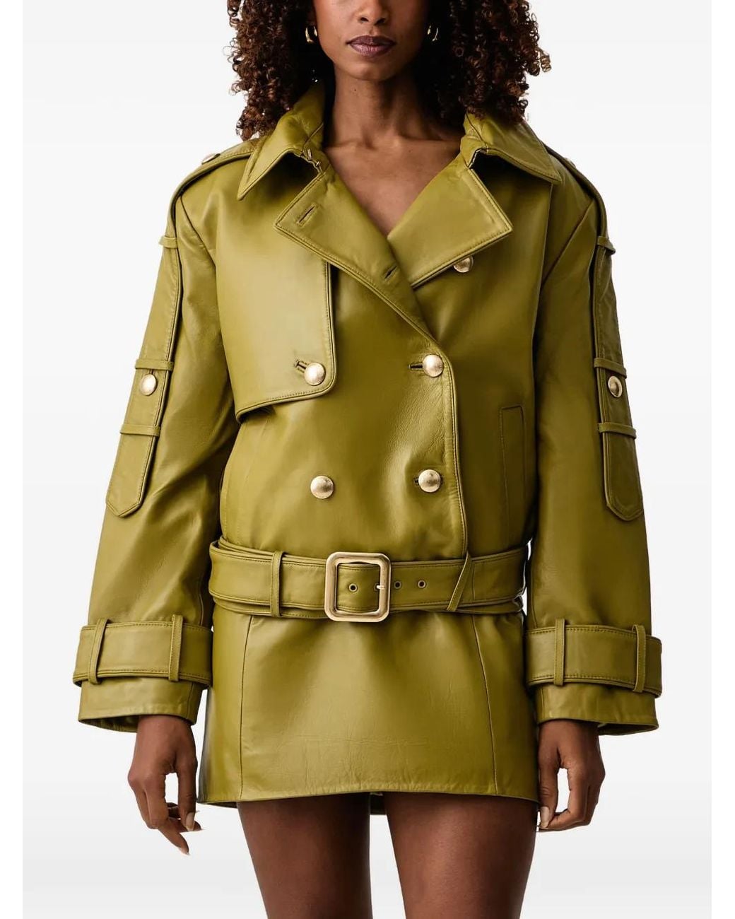 retroféte Green Yseld Leather Jacket