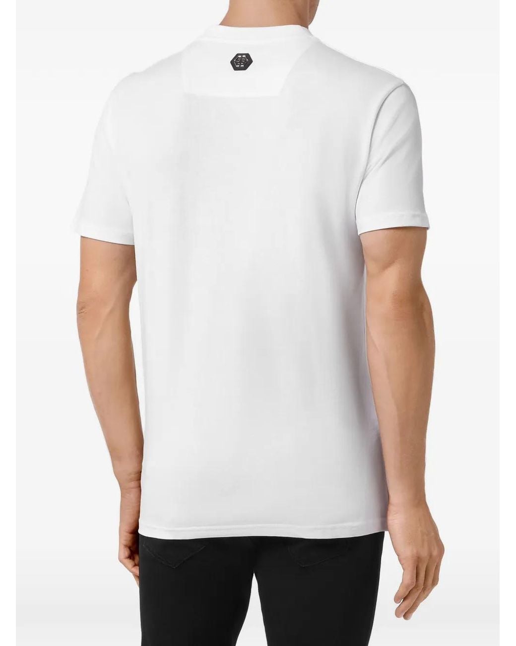 Philipp Plein White Logo-Print T-Shirt