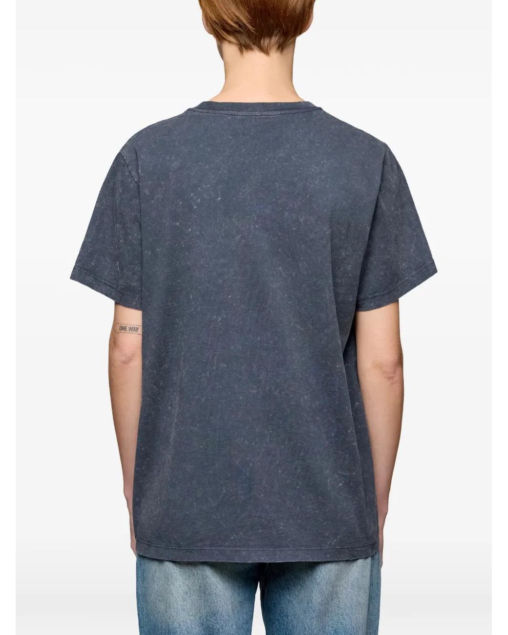 Ganni Blue T-Shirt With Rose