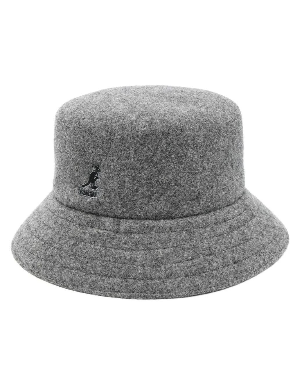Kangol Gray Logo-Patch Bucket Hat for men