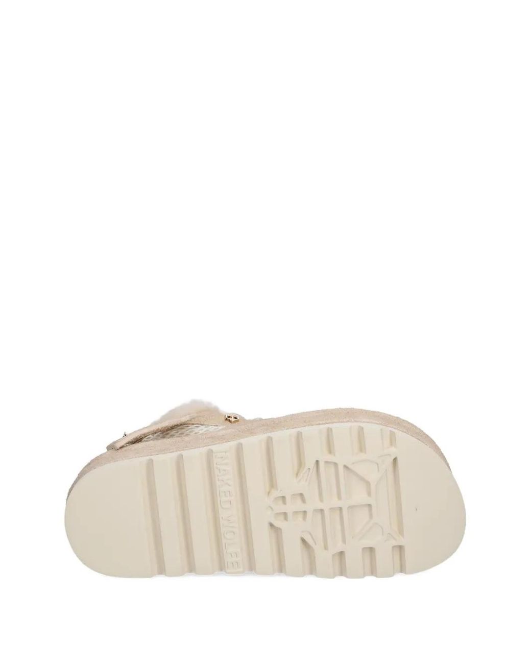 Naked Wolfe Natural Beau Shearling Platform Sneakers