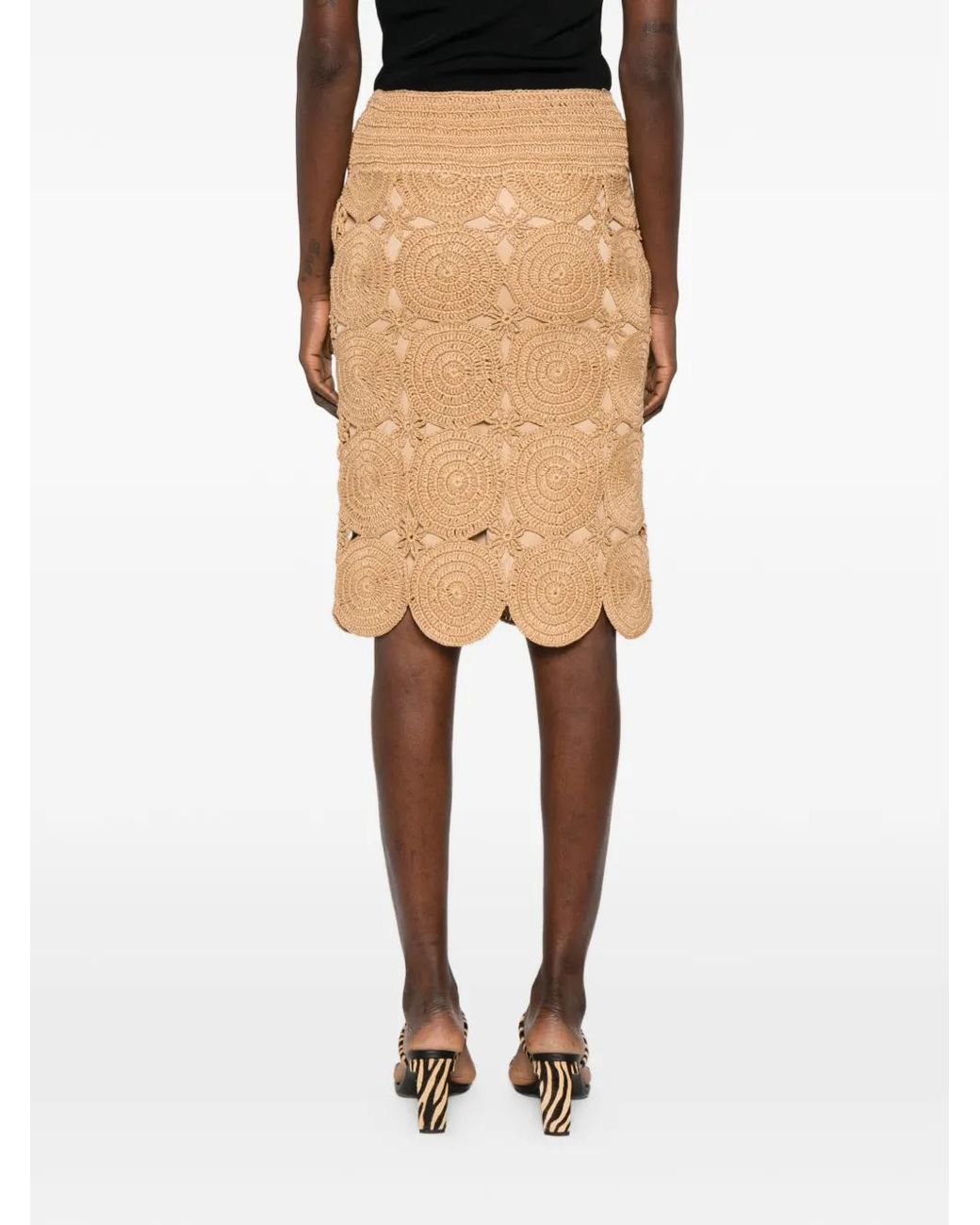 Simon Miller Natural Beep Beep Crochet Midi Skirt
