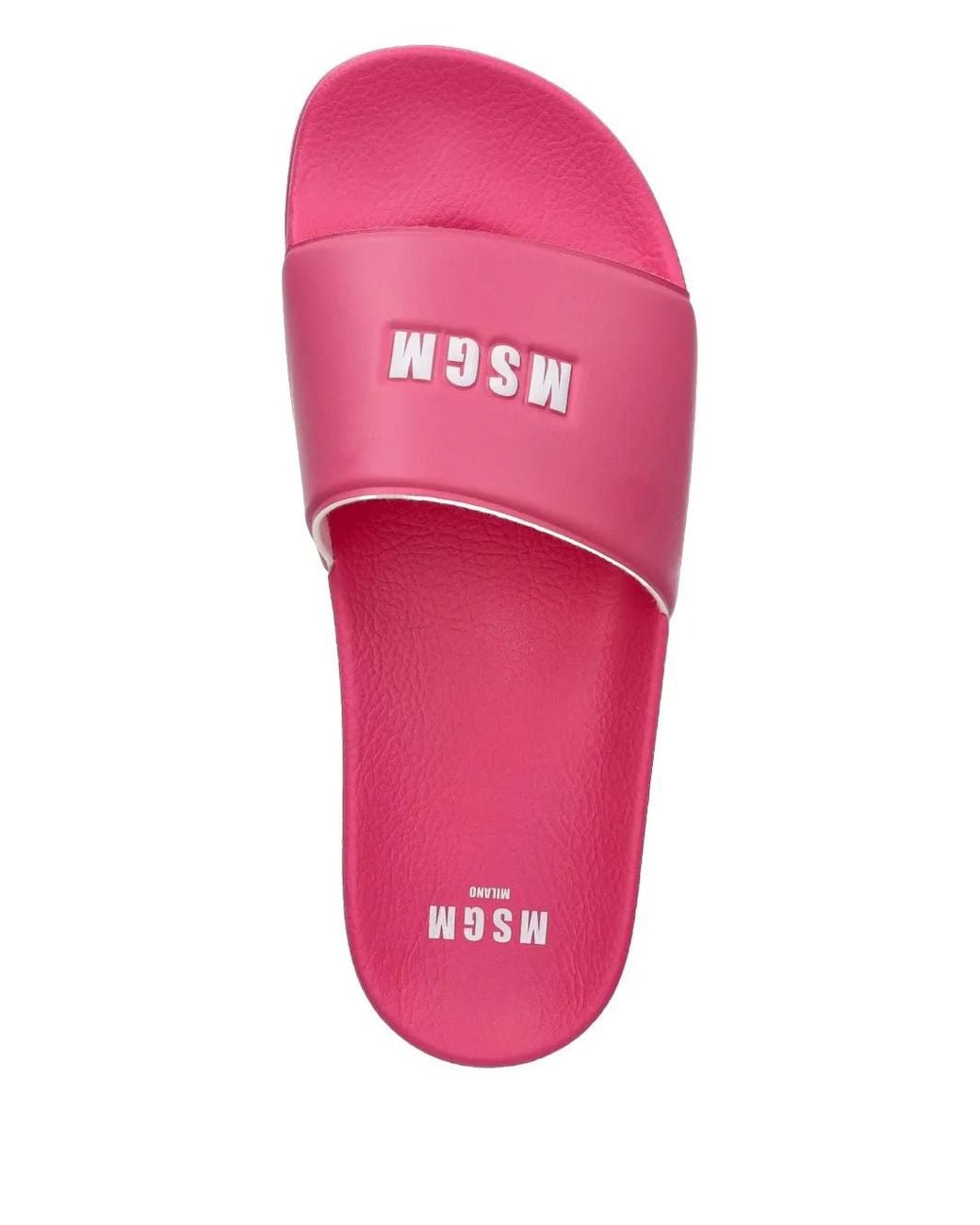 MSGM Pink Logo-Embossed Slides