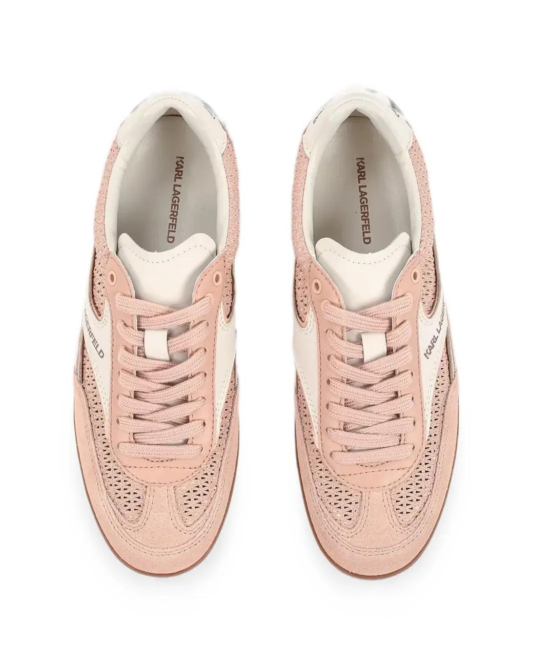 Karl Lagerfeld Pink Perforated Panelled Sneakers