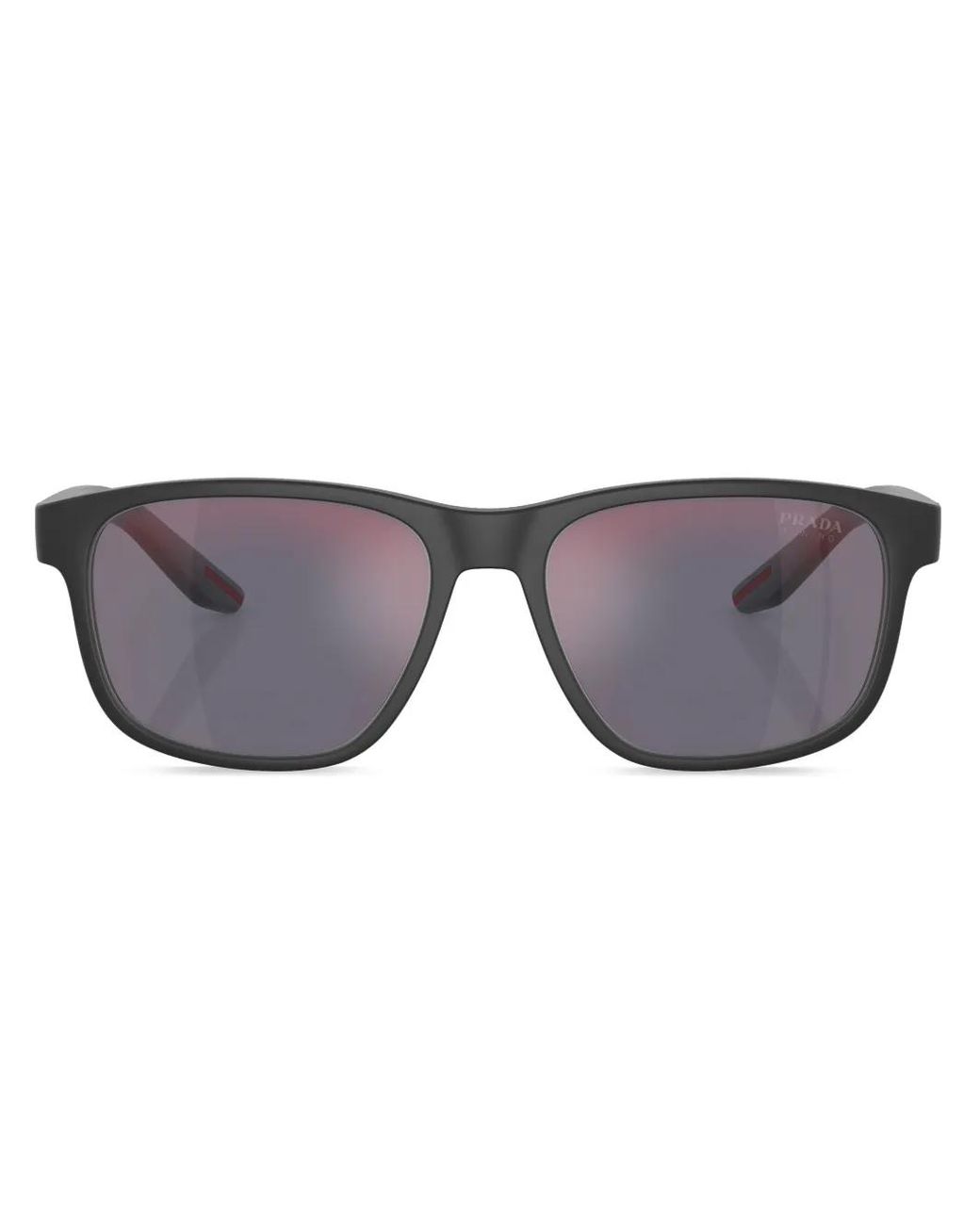 Prada Gray Rectangle-Frame Sunglasses for men