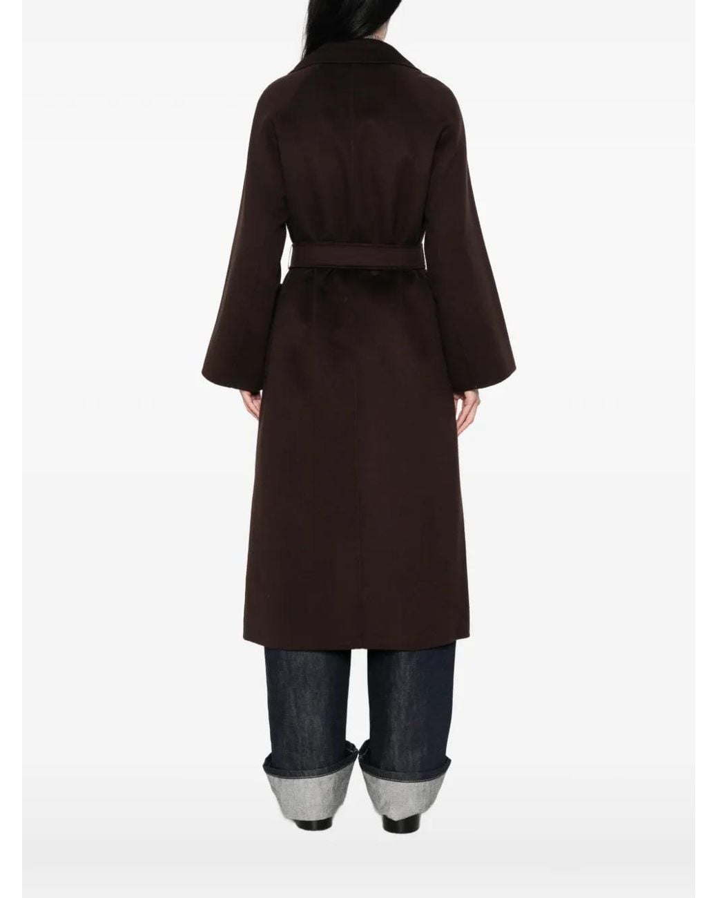 Arma Black Belted Wool Coat