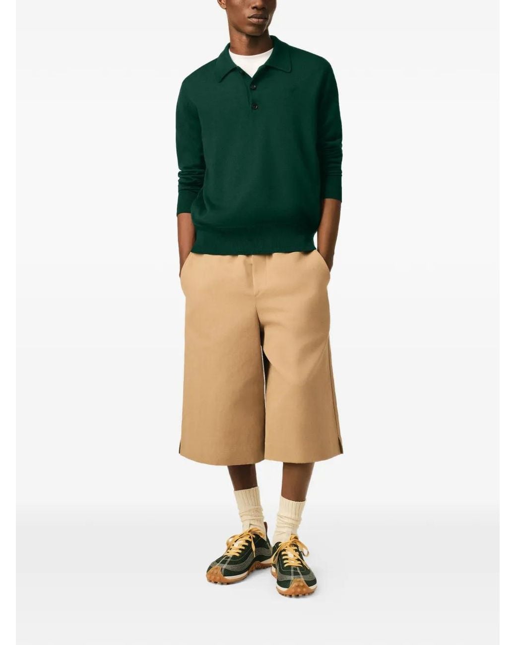 AMI Green Wool Polo for men