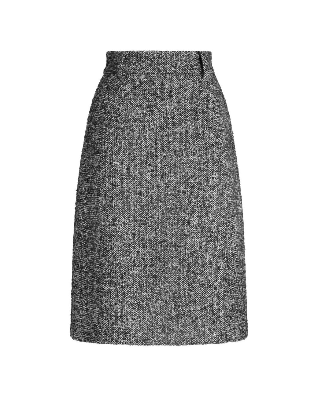 Dolce & Gabbana Gray Jupe En Laine Mélangée