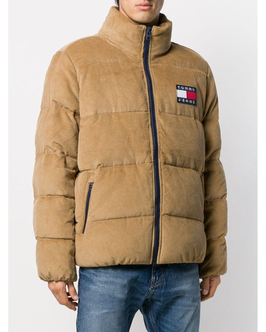 Tommy Hilfiger Cotton Cord Puffer Jacket in Brown for Men | Lyst