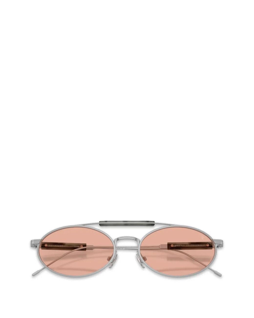 Brunello Cucinelli Pink Oval-Frame Sunglasses