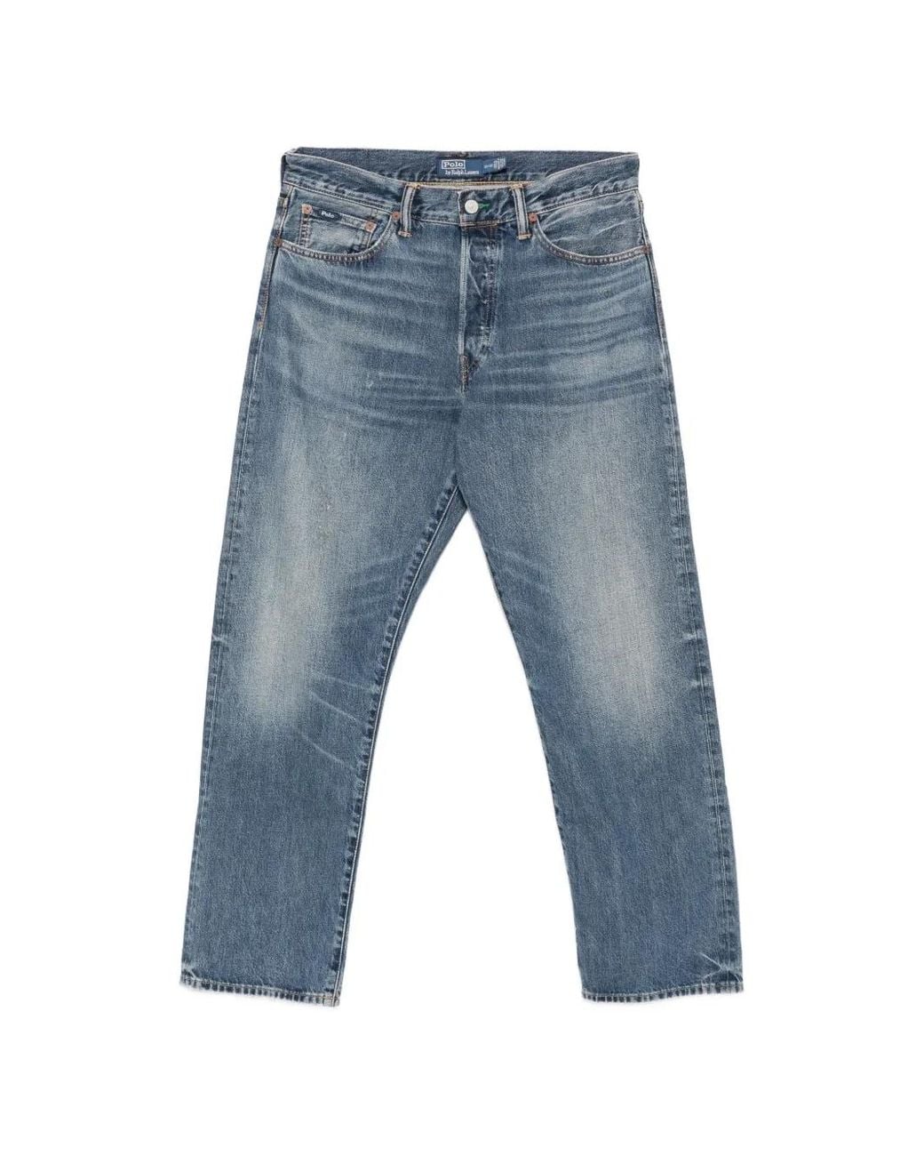 Polo Ralph Lauren Blue Faded Straight-Leg Jeans for men