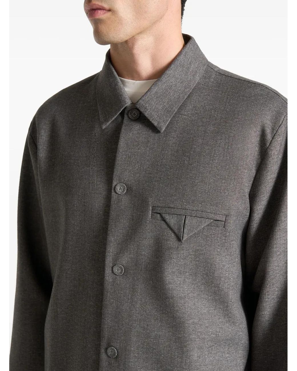 Manière De Voir Gray Leo Textured Tailored Shirt for men