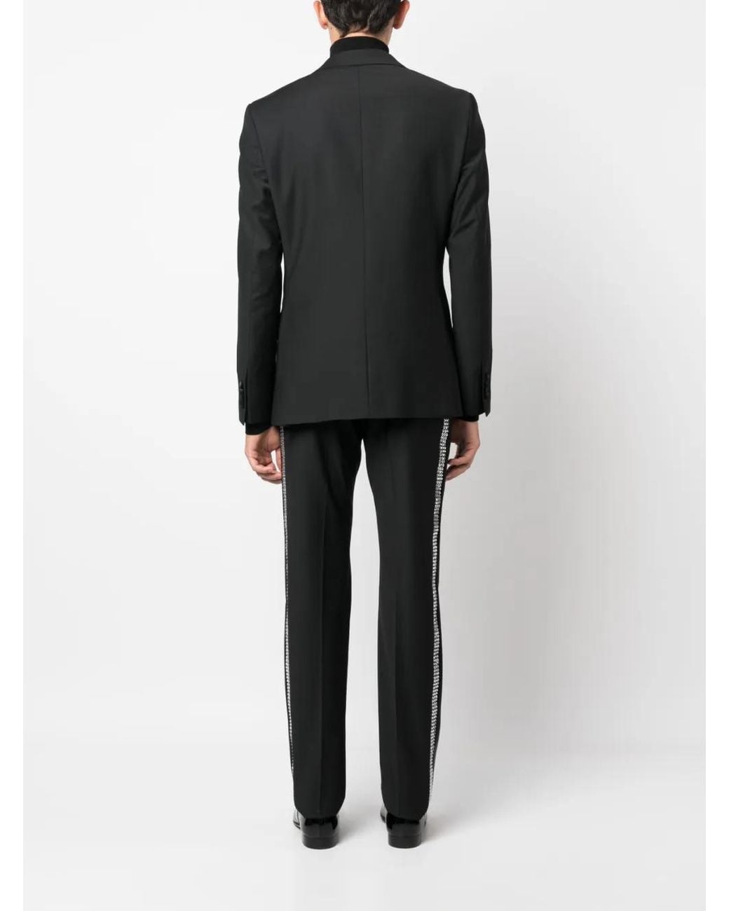 Philipp Plein Black Crystal-Embellished Dinner Suit for men