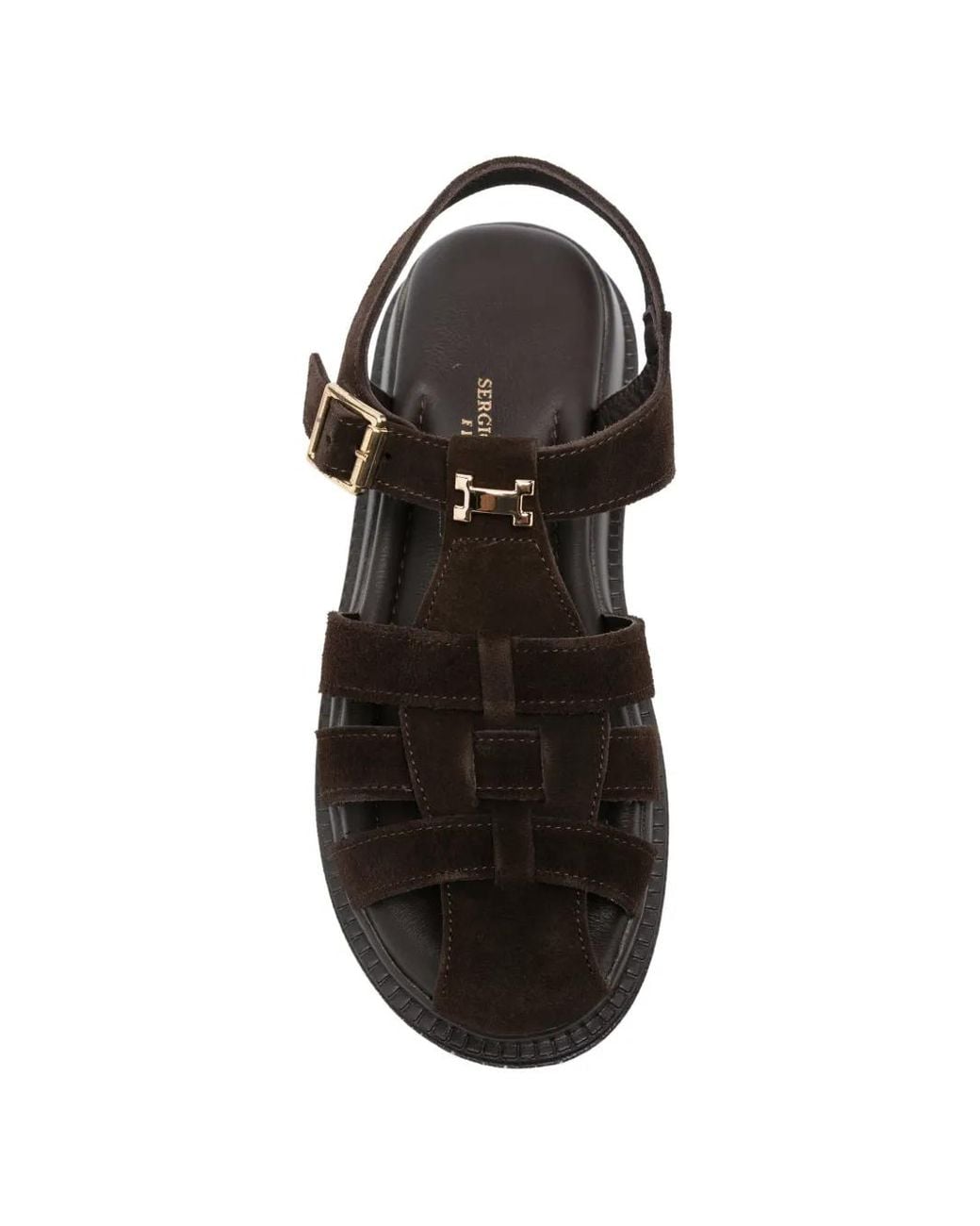 SERGIO MORETTI FIRENZE Black Buckle-Fastening Caged Sandals