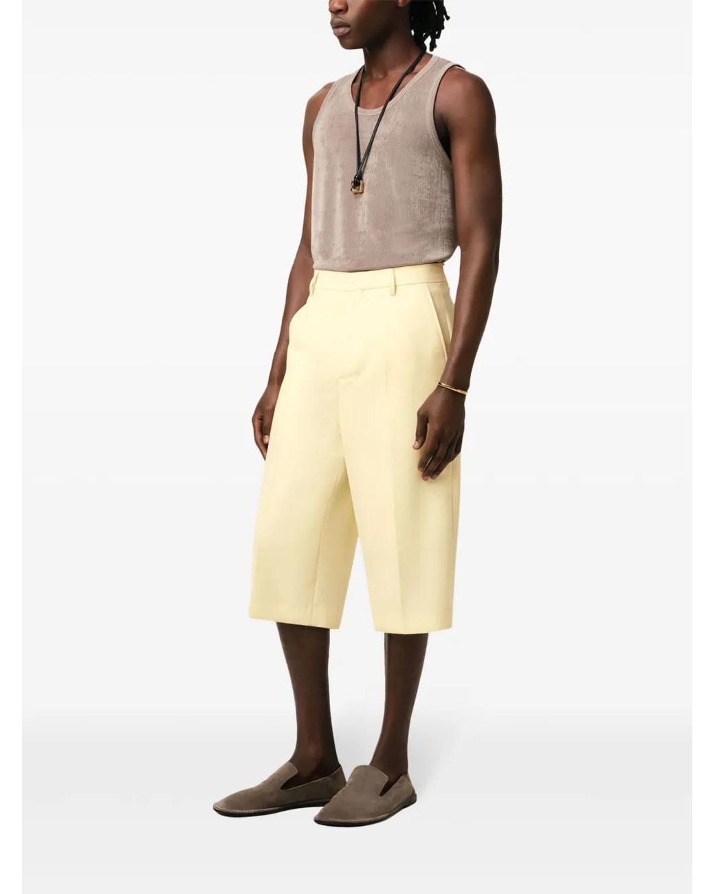 AMI Natural Wool Bermuda Shorts for men