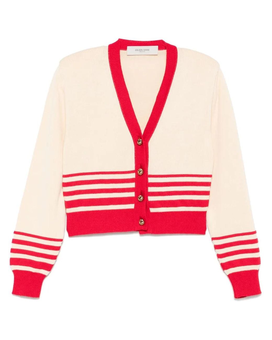 Golden Goose Deluxe Brand Natural Journey Cropped Cotton Cardigan