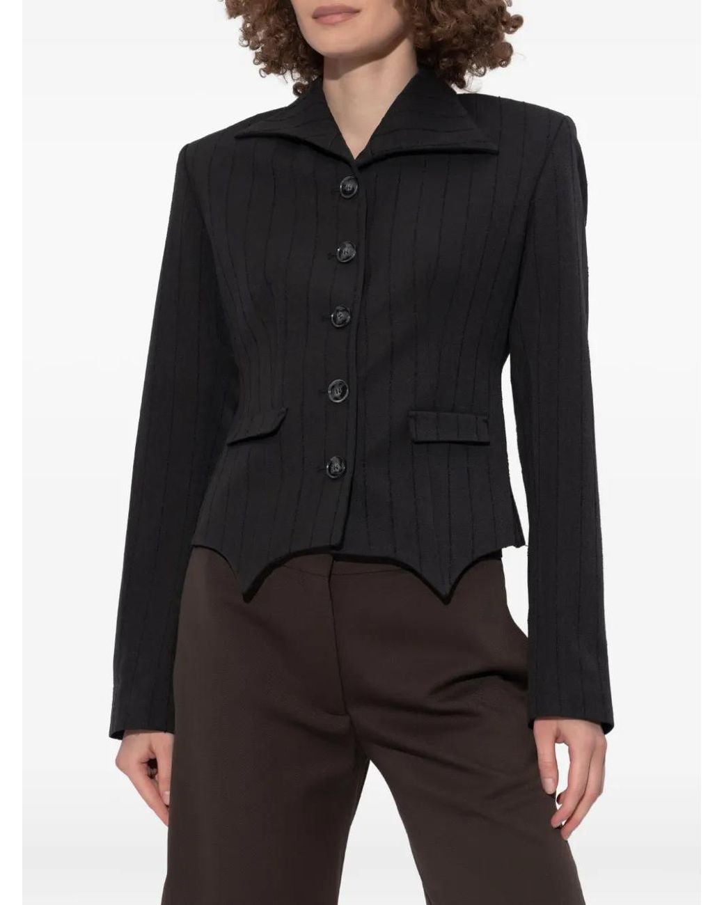 AVAVAV Black Petite Pinstripe Jacket