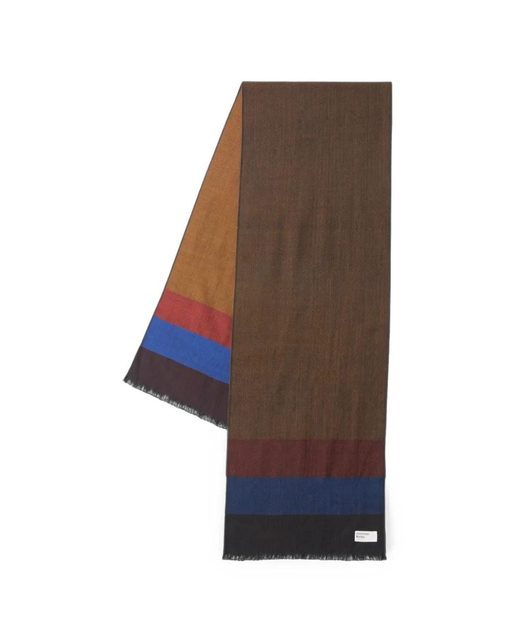 Universal Works Brown Himalayan Reversible Striped Scarf for men