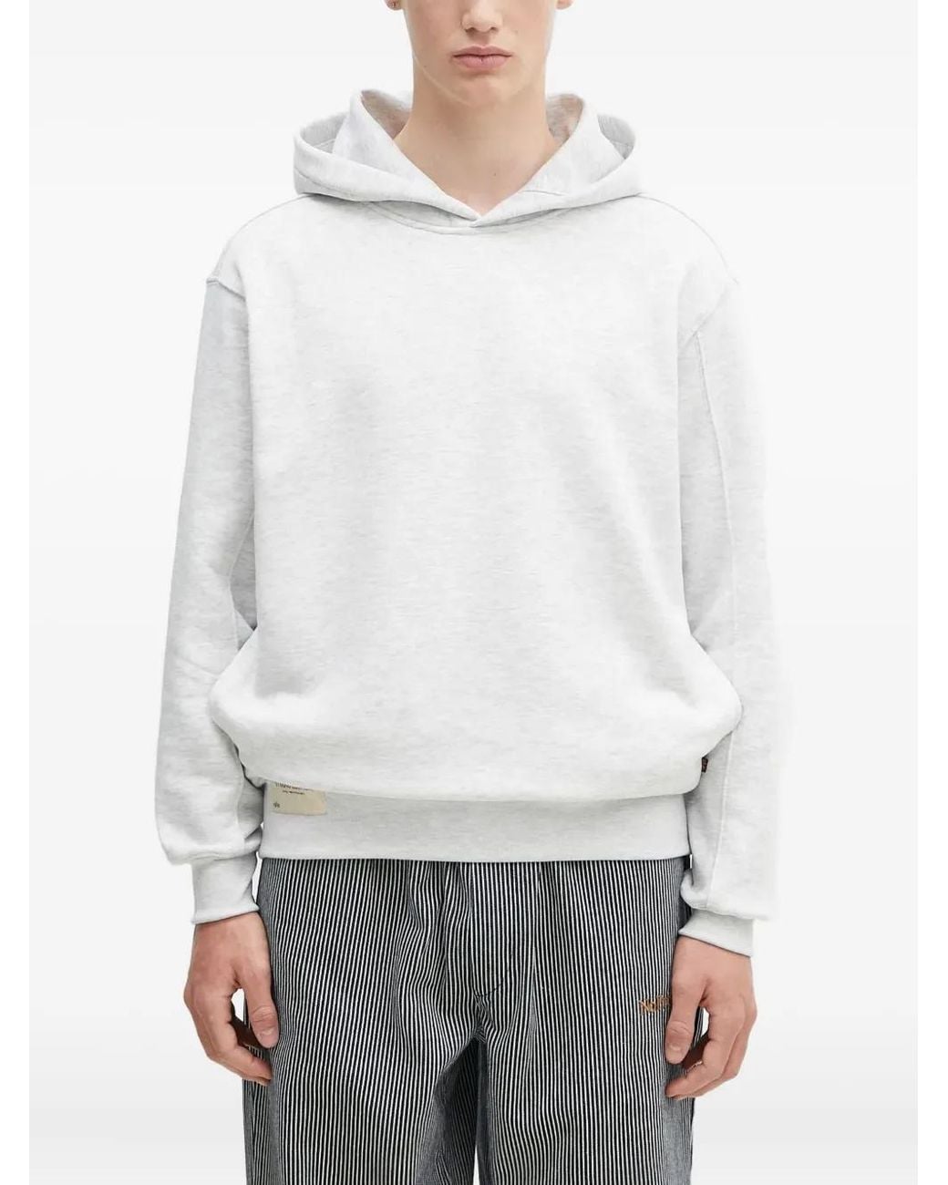 Alpha Industries White Studio Cotton Hoodie for men