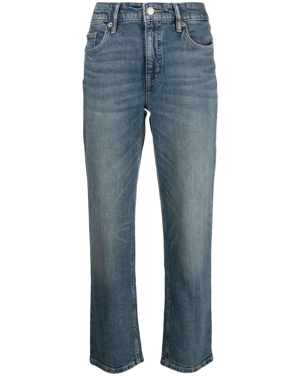 Lauren by Ralph Lauren Straight-leg Washed-denim Jeans in Blue | Lyst