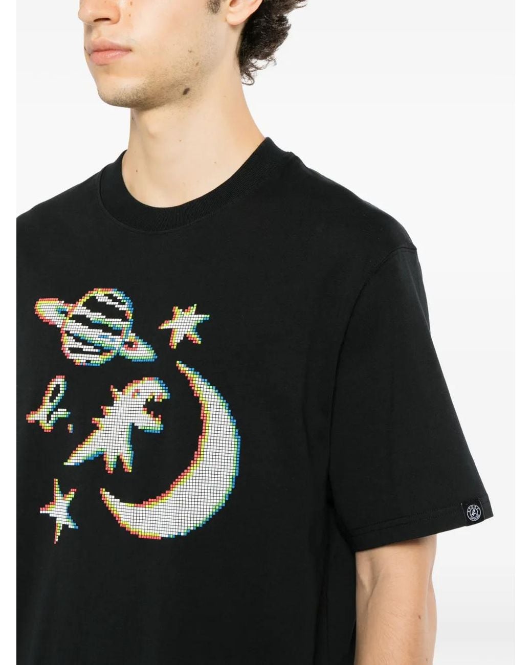 SPORT b. by agnès b. Black Pixel Galaxy Graphic-Print T-Shirt for men