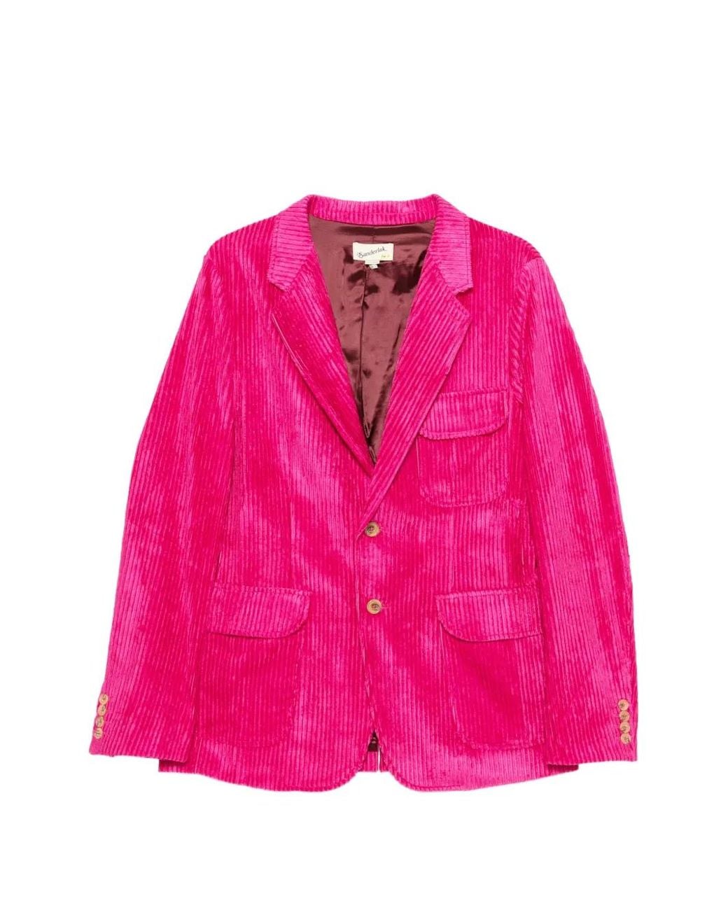 Sanderlak Pink Veste En Velours Côtelé À Simple Boutonnage