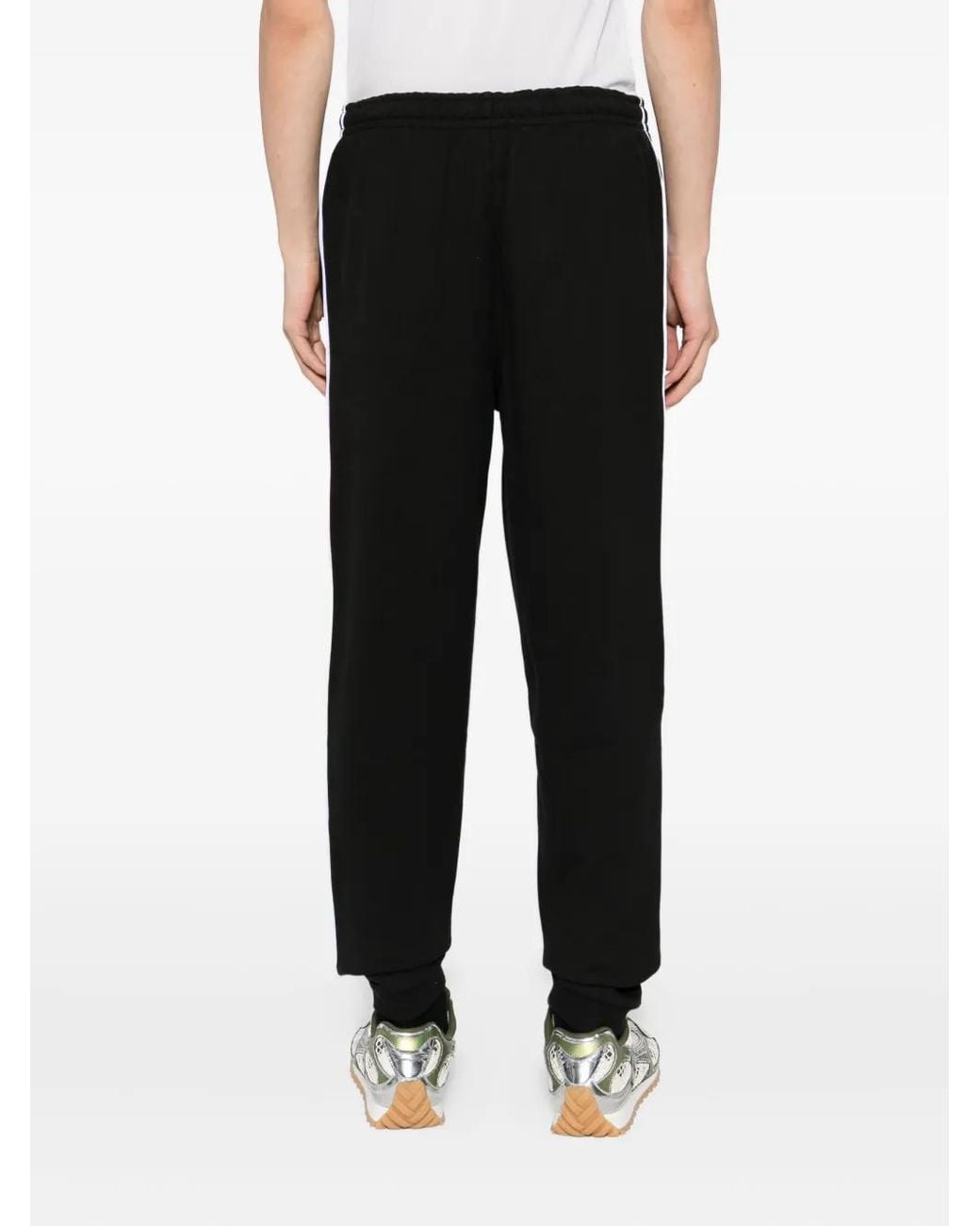 Lacoste Black Logo-Trim Cotton Track Pants for men
