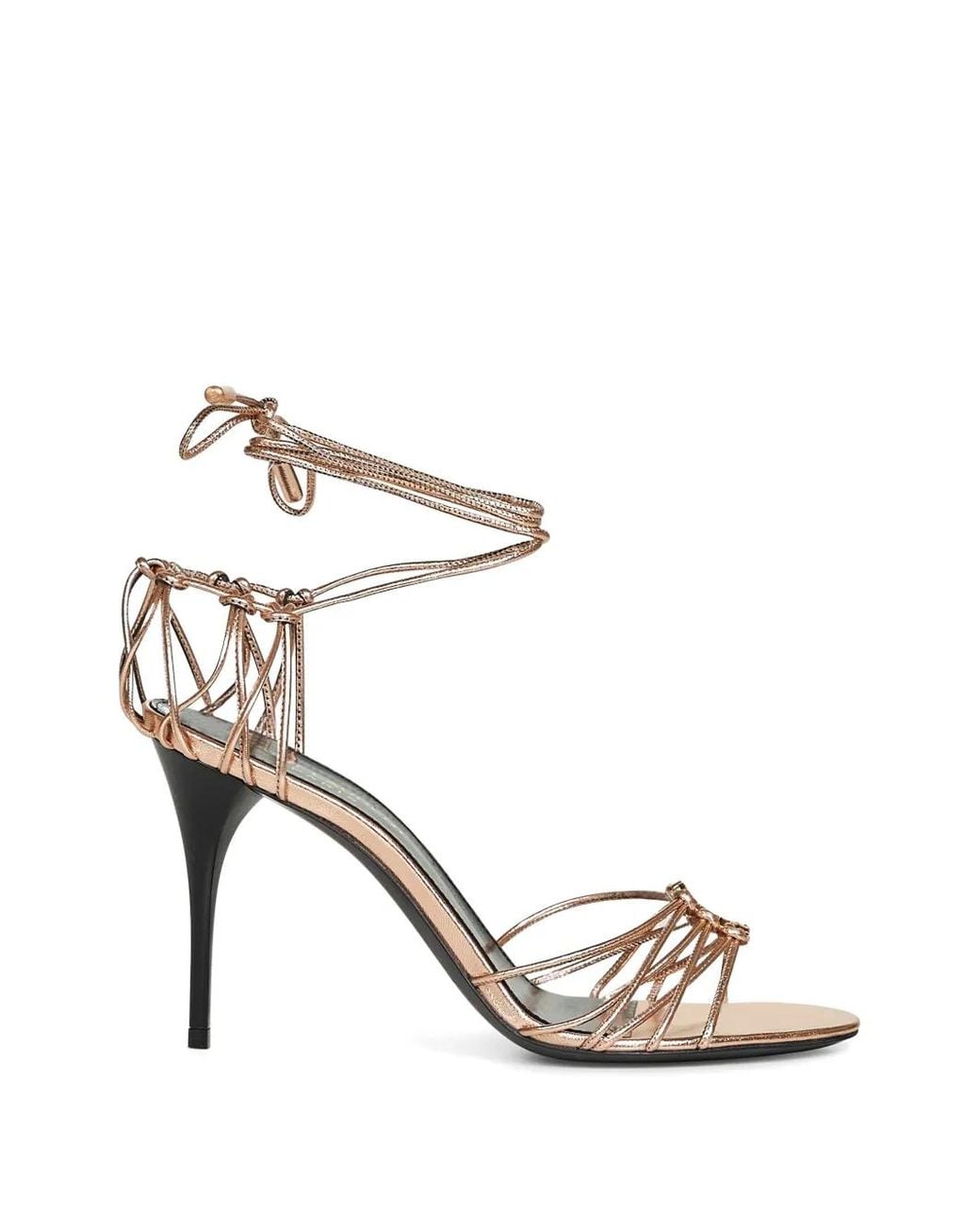 Saint Laurent Metallic Babylone Laminated Leather Sandals