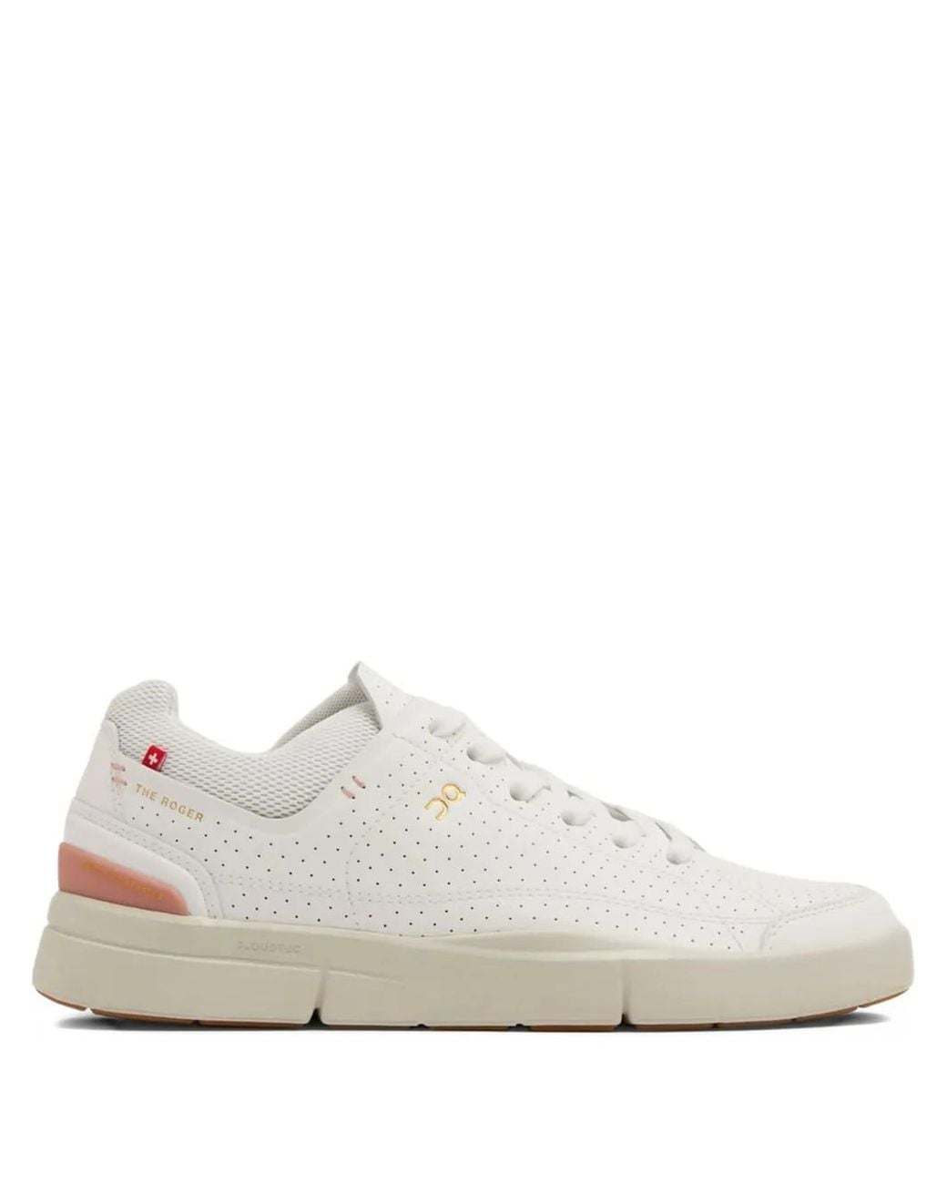 On Shoes White Logo-Print Perforated Low-Top Sneakers