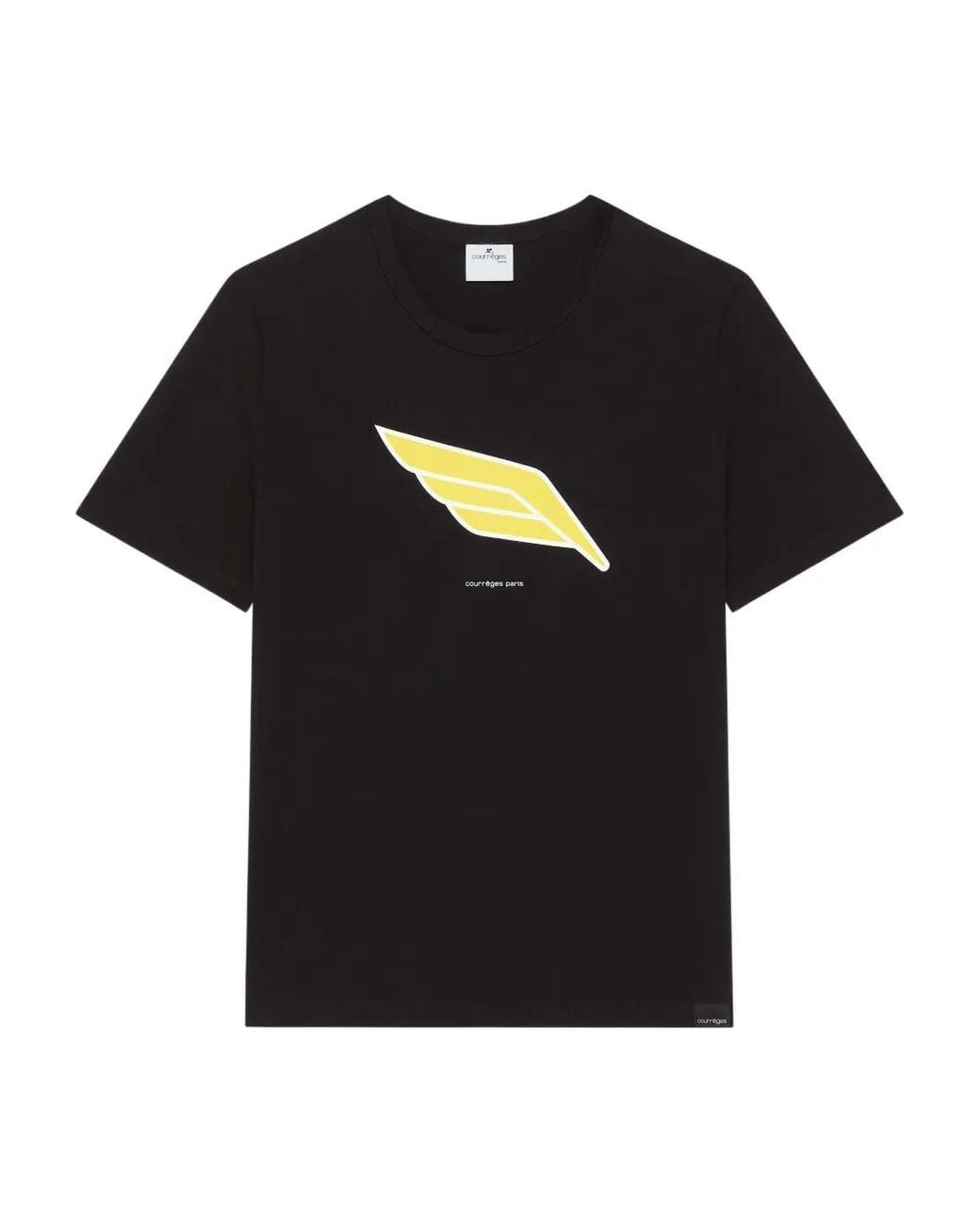 Courreges Black Wing-Print T-Shirt for men