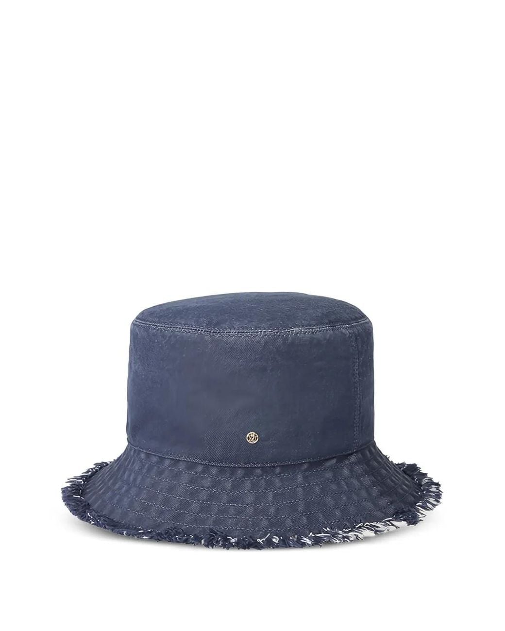 Maison Michel Blue Jason Fringed Appliqué Hat
