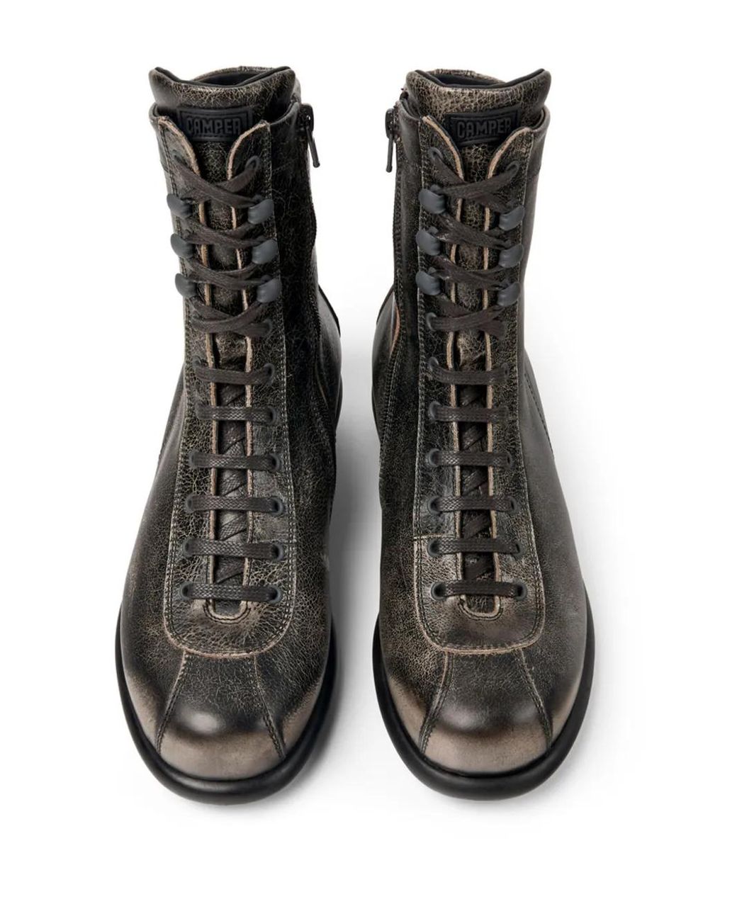 Camper Black Ariel Lace-Up Leather Boots